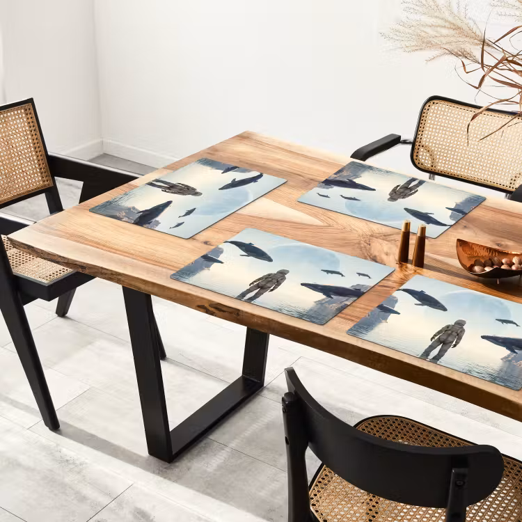 Placemat - 6 stuks - Ruimtevaarder - Walvis - Fantasie — 5