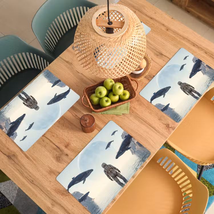 Placemat - 6 stuks - Ruimtevaarder - Walvis - Fantasie — 6