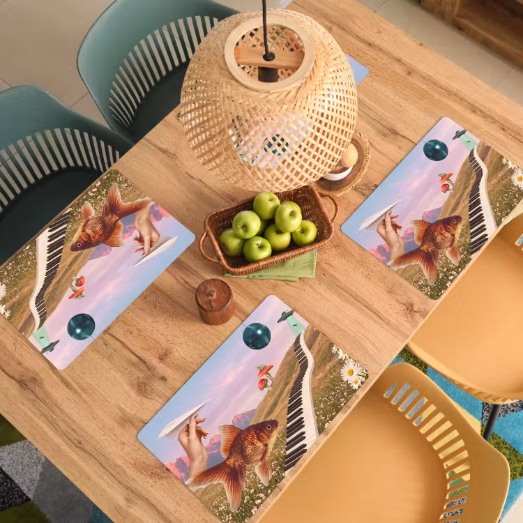 Placemat - 6 stuks - Vis - Natuur - Abstract — 6