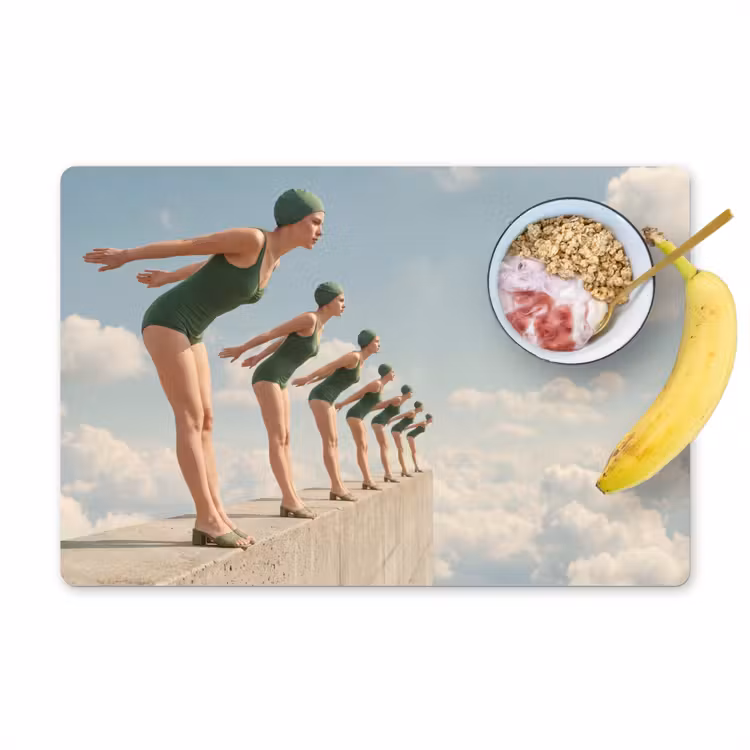 Placemat - 6 stuks - Vrouwen - Duikhouding - Wolken — 1