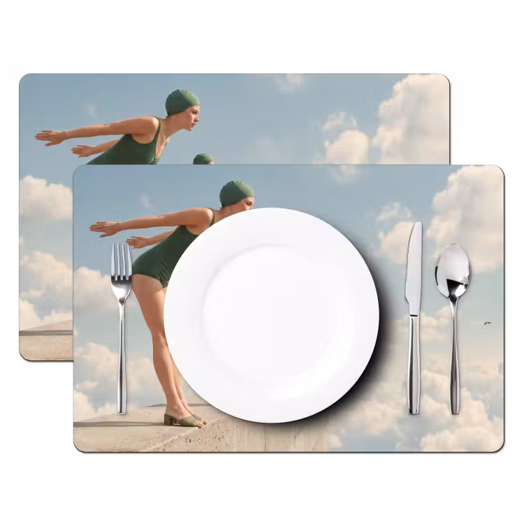Placemat - 6 stuks - Vrouwen - Duikhouding - Wolken — 2