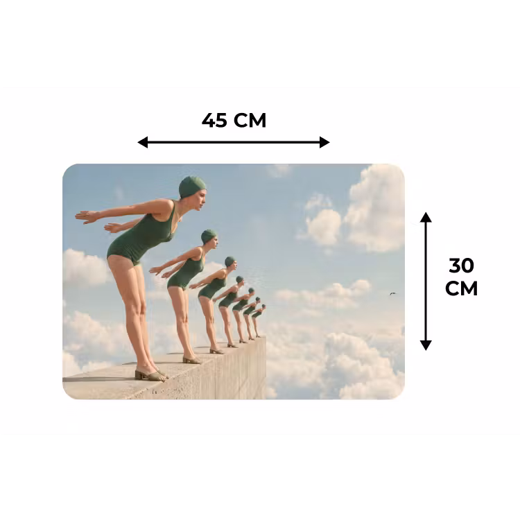 Placemat - 6 stuks - Vrouwen - Duikhouding - Wolken — 3