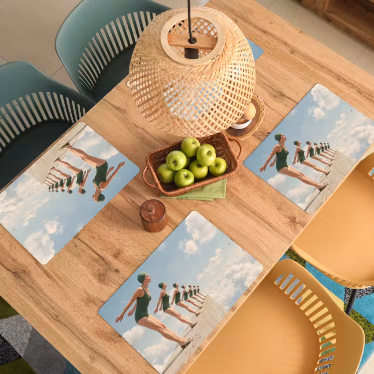 Placemat - 6 stuks - Vrouwen - Duikhouding - Wolken — 6