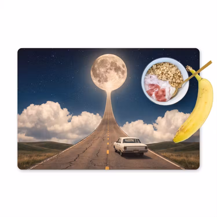 Placemat - 6 stuks - Weg - Maan - Nacht — 1