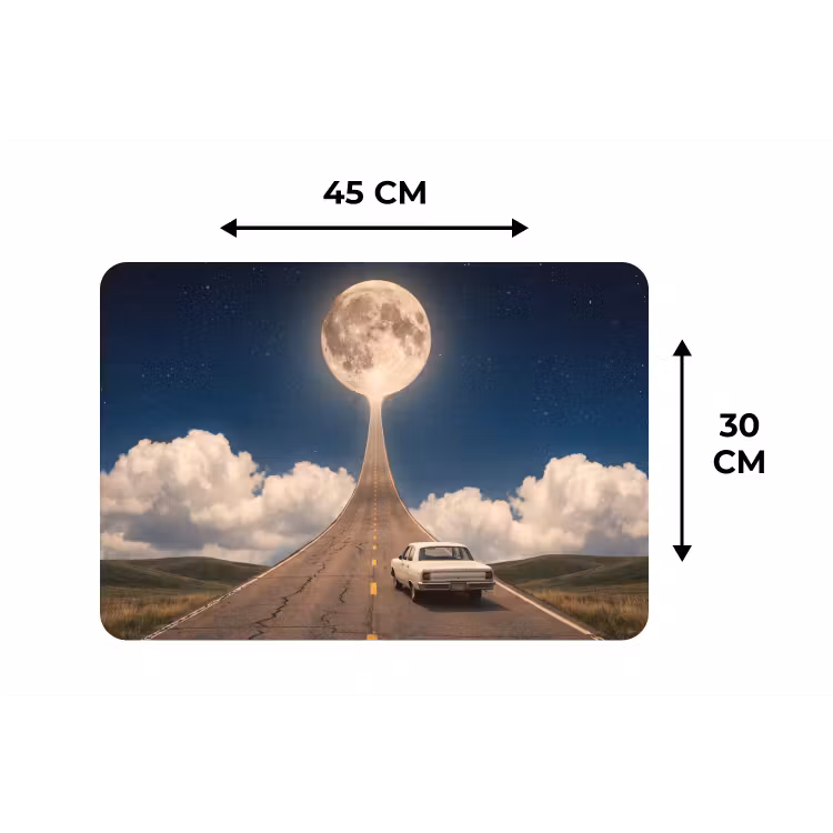 Placemat - 6 stuks - Weg - Maan - Nacht — 3