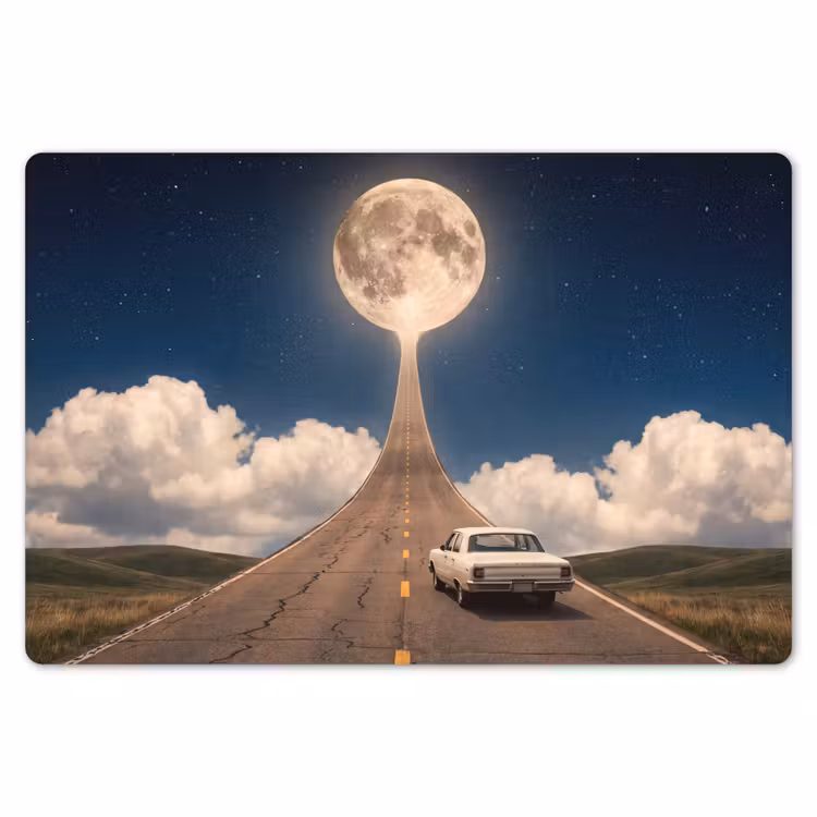 Placemat - 6 stuks - Weg - Maan - Nacht — 7
