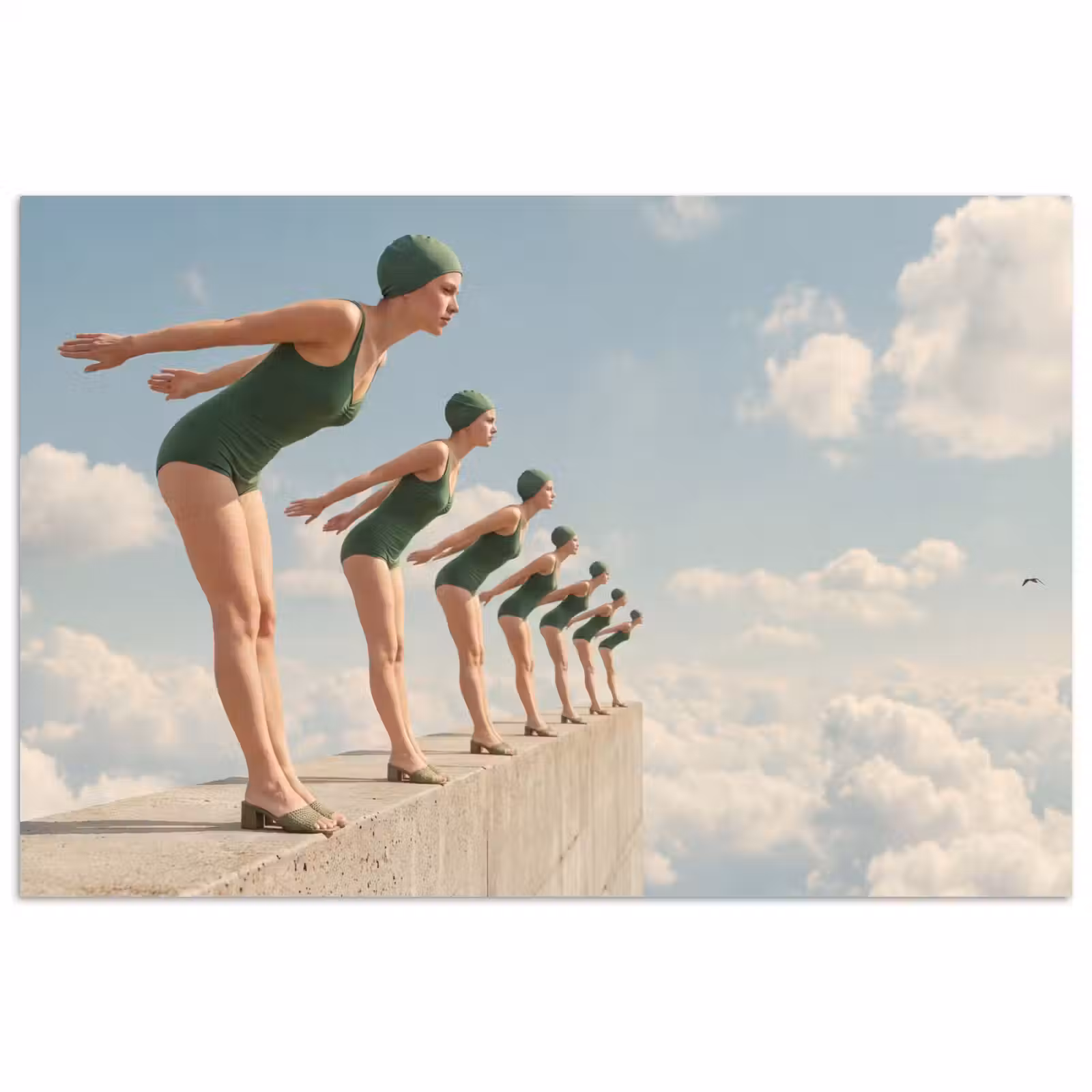 Poster - Vrouwen - Duikhouding - Wolken — 1