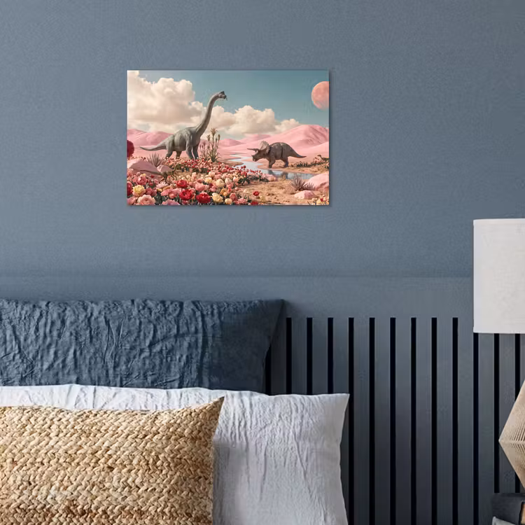 Poster - Dinosaurus - Roze - Landschap — 3
