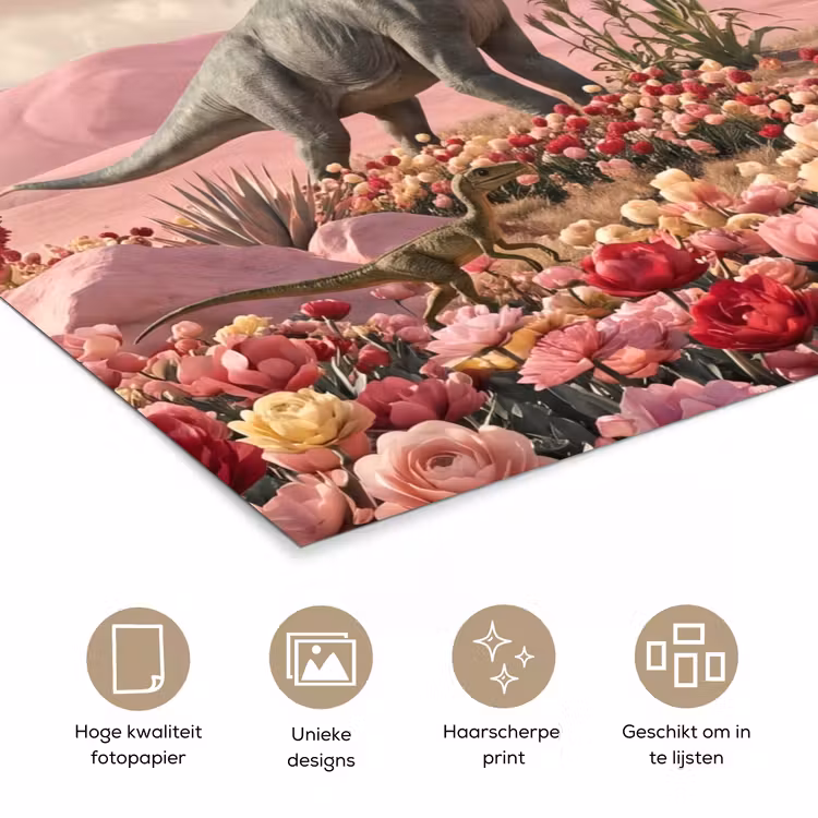 Poster - Dinosaurus - Roze - Landschap — 5