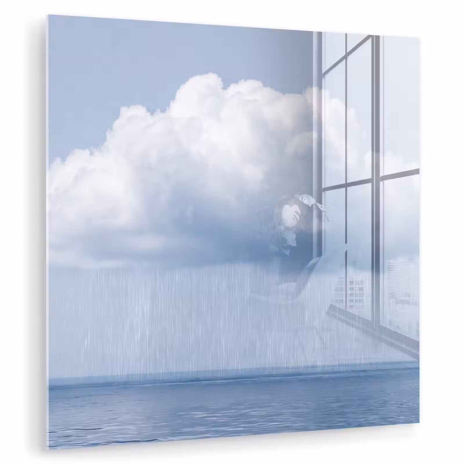 Glas schilderij - Wolk - Regen - Natuur — 1
