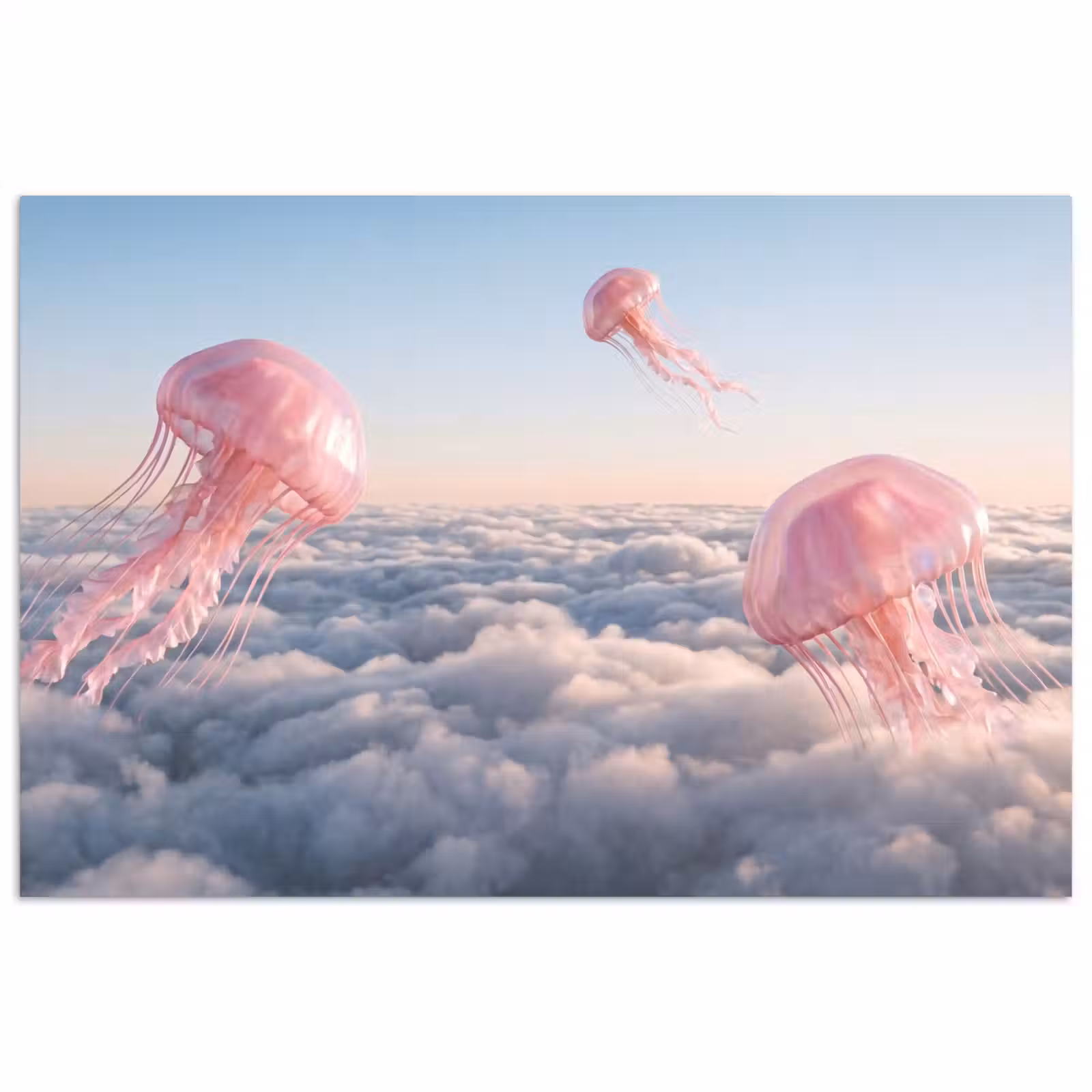 Poster - Roze dier - Wolken — 1