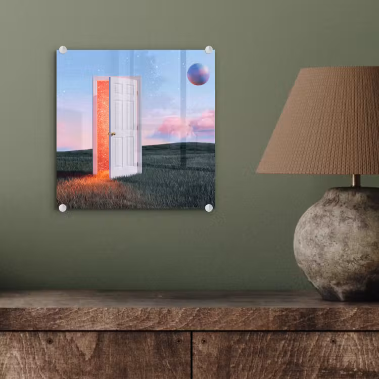 Glas schilderij - Deur - Fantasie - Ruimte — 4