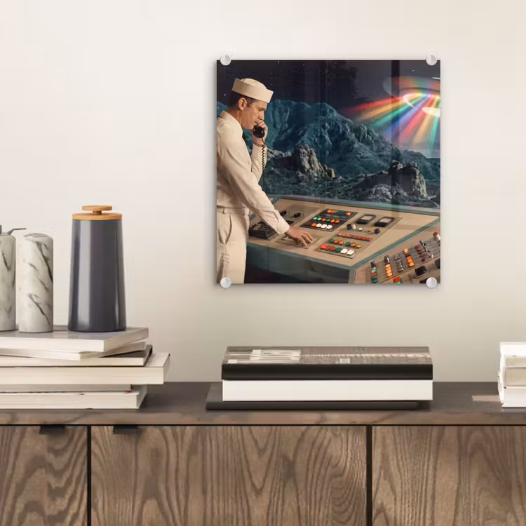 Glas schilderij - Man - Controlekamer - Strand — 2