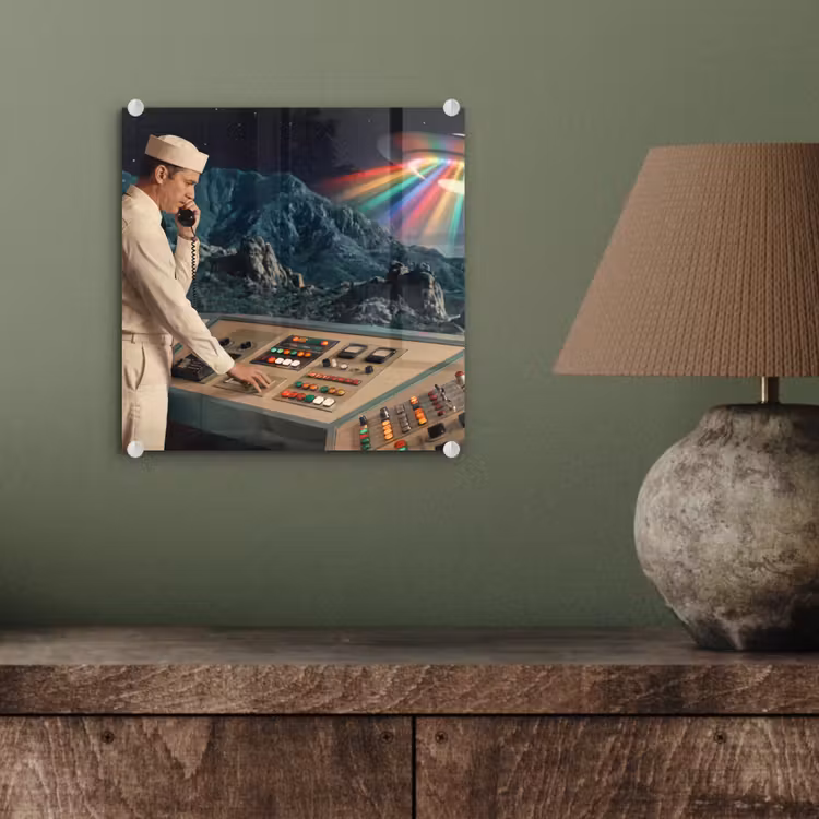 Glas schilderij - Man - Controlekamer - Strand — 4