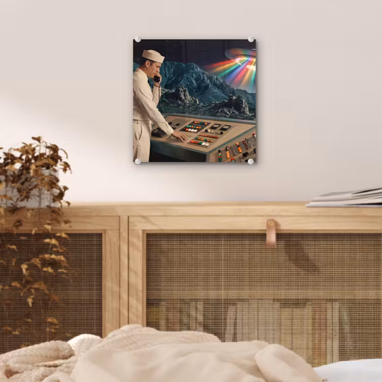 Glas schilderij - Man - Controlekamer - Strand — 5