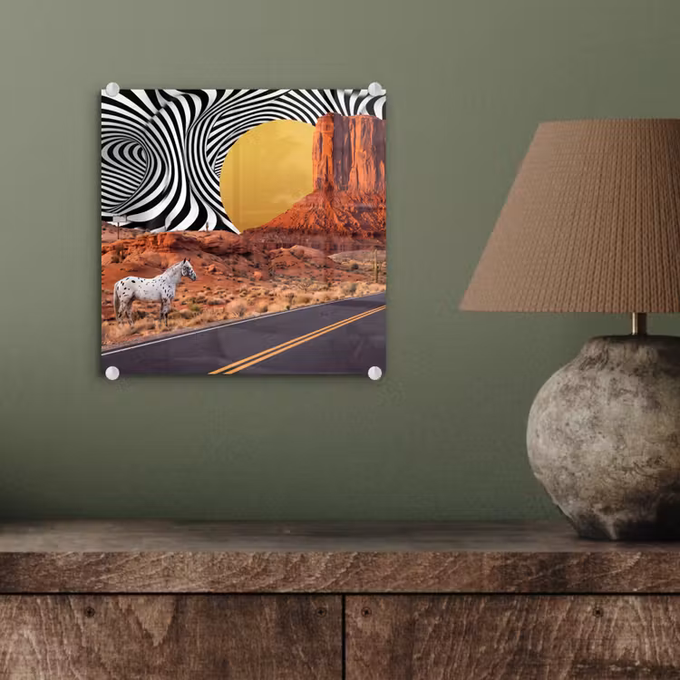 Glas schilderij - Paard - Woestijn - Natuur — 4