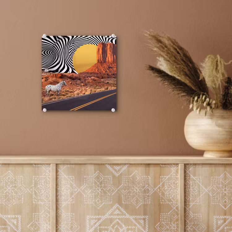 Glas schilderij - Paard - Woestijn - Natuur — 6