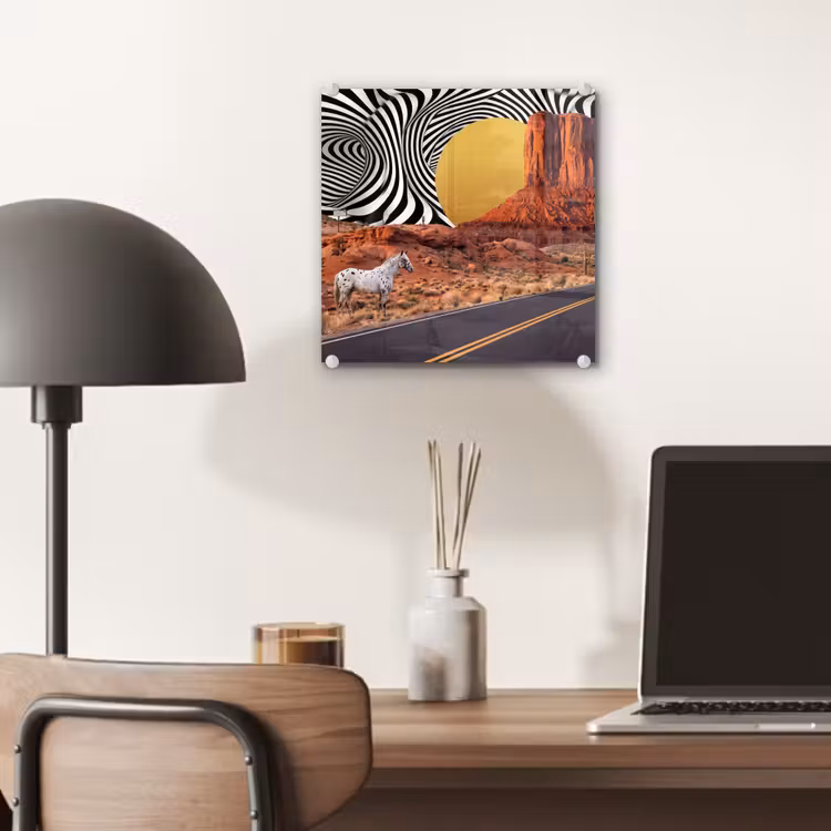 Glas schilderij - Paard - Woestijn - Natuur — 7