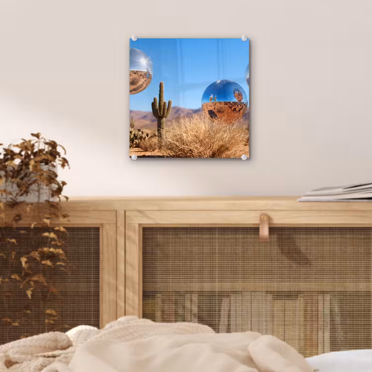 Glas schilderij - Woestijn - Spiegelbal - Kunst — 5
