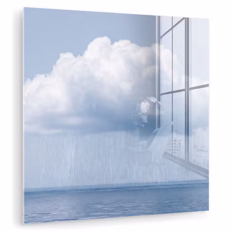 Glas schilderij - Wolk - Regen - Natuur — 1