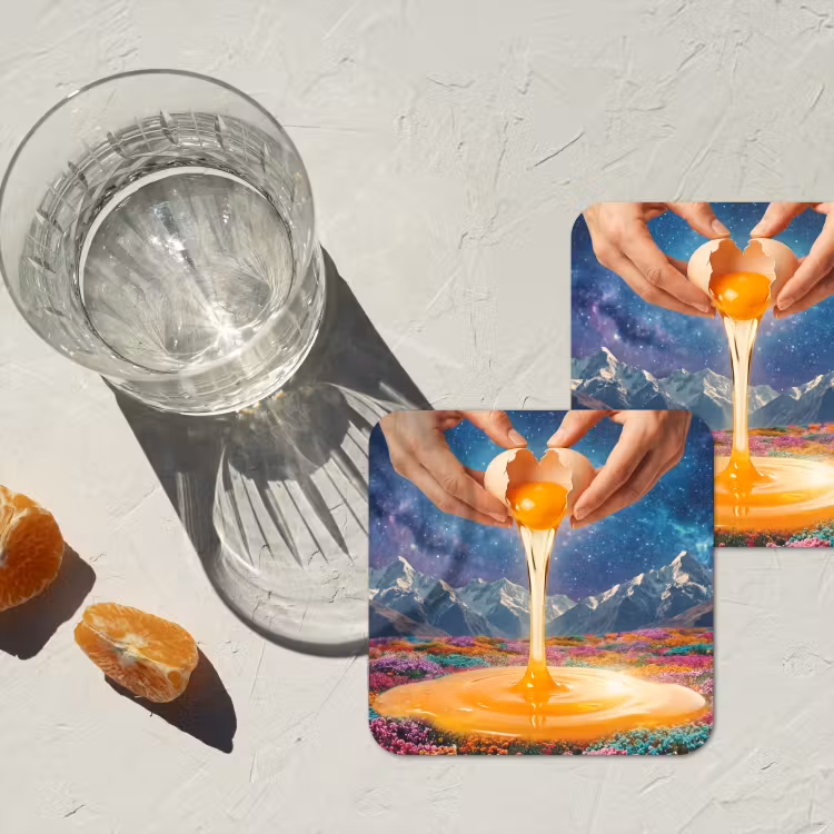 Onderzetter - Handen - Ei - Surrealisme — 2