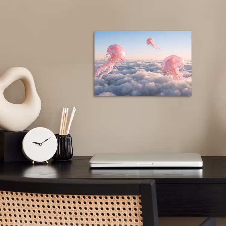 Poster - Roze dier - Wolken — 2