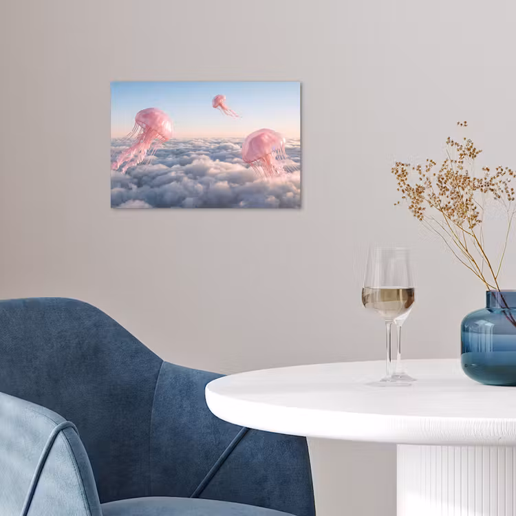 Poster - Roze dier - Wolken — 4