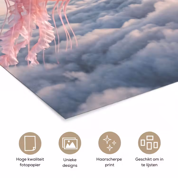 Poster - Roze dier - Wolken — 5