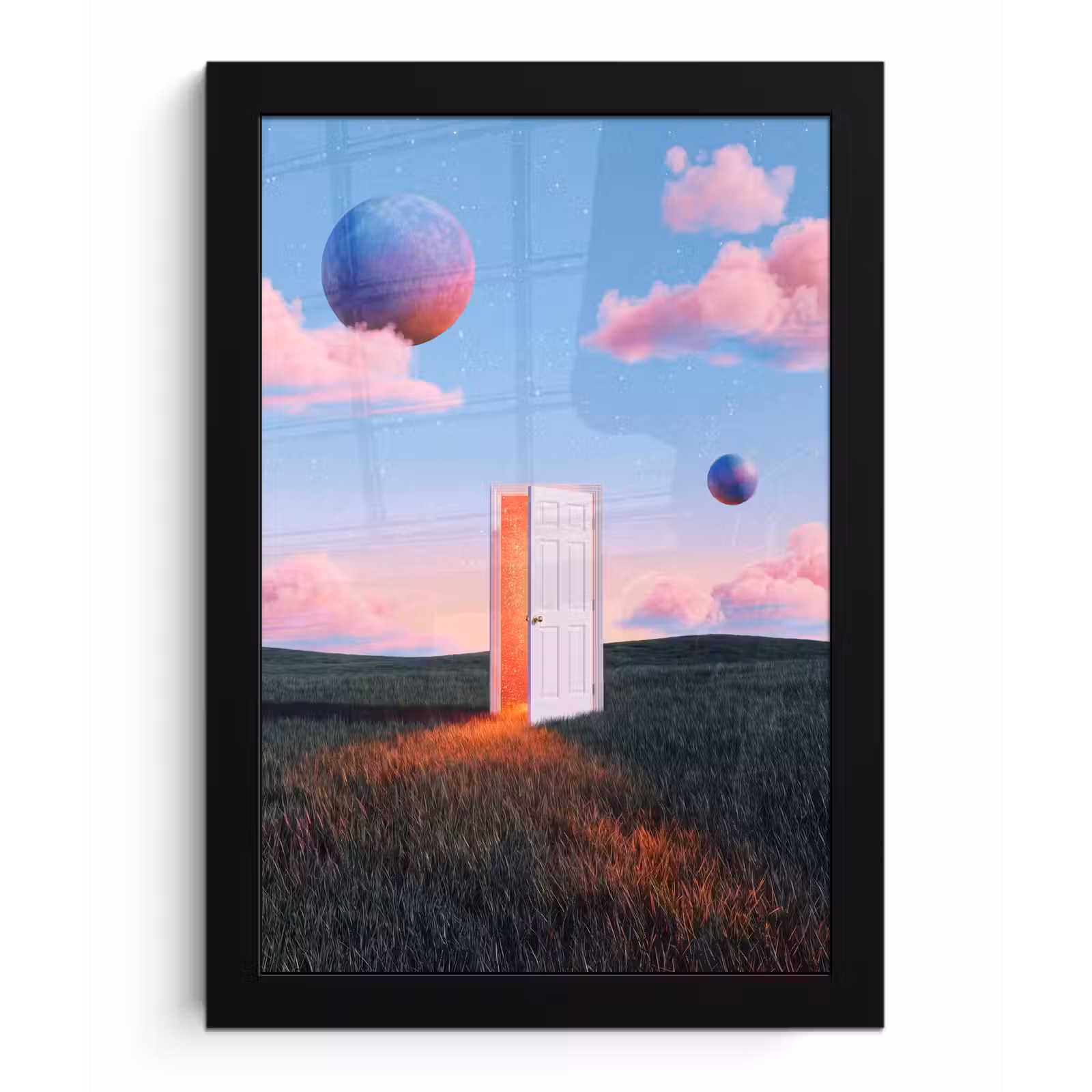 Poster met lijst - Deur - Fantasie - Ruimte — 1