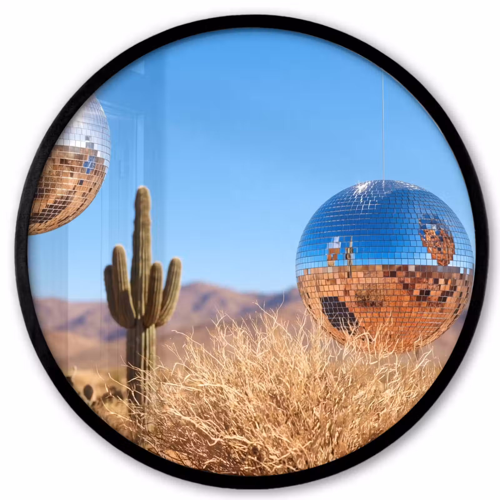 Ronde fotolijst - Woestijn - Spiegelbal - Kunst — 1