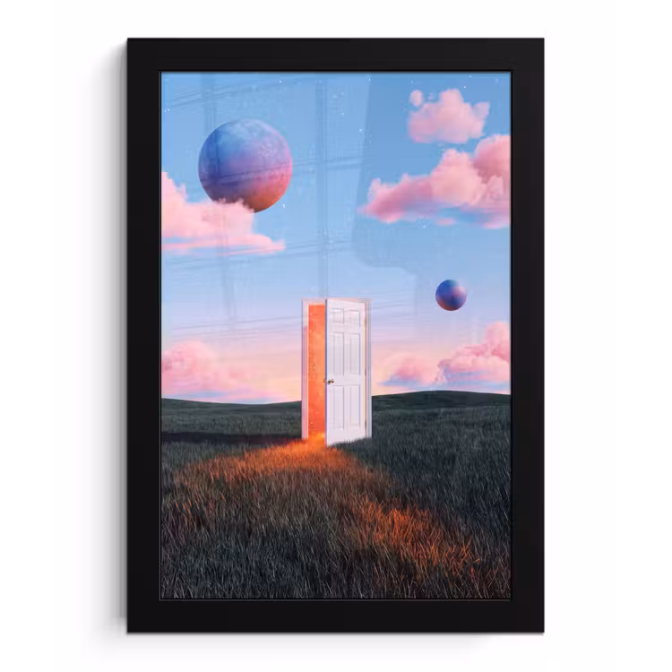 Poster met lijst - Deur - Fantasie - Ruimte — 1