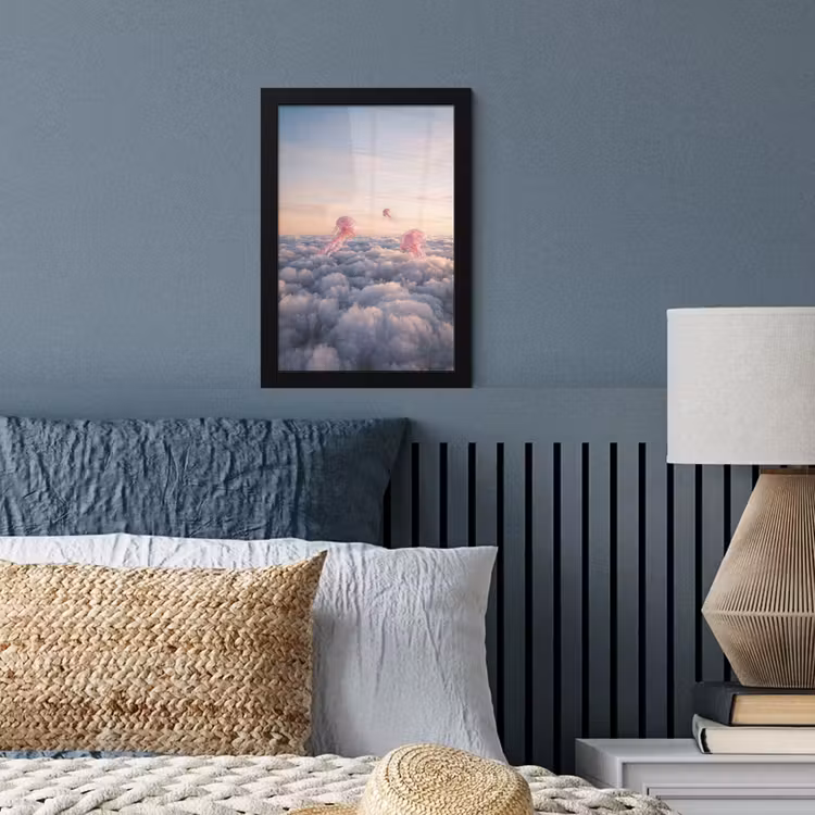 Poster met lijst - Roze dier - Wolken — 3