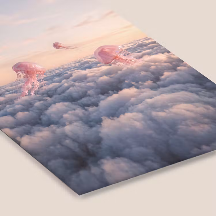 Poster met lijst - Roze dier - Wolken — 7