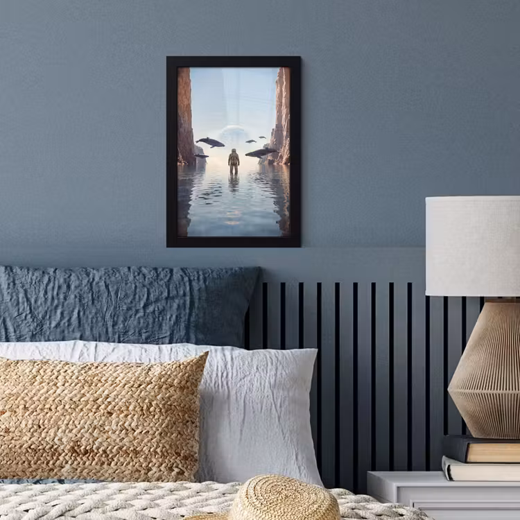 Poster met lijst - Ruimtevaarder - Walvis - Fantasie — 3