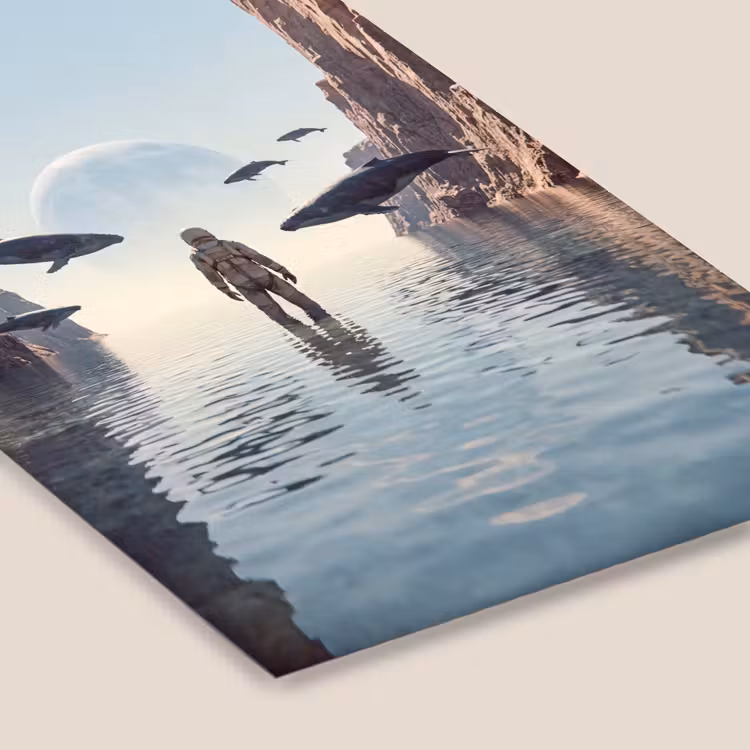 Poster met lijst - Ruimtevaarder - Walvis - Fantasie — 7