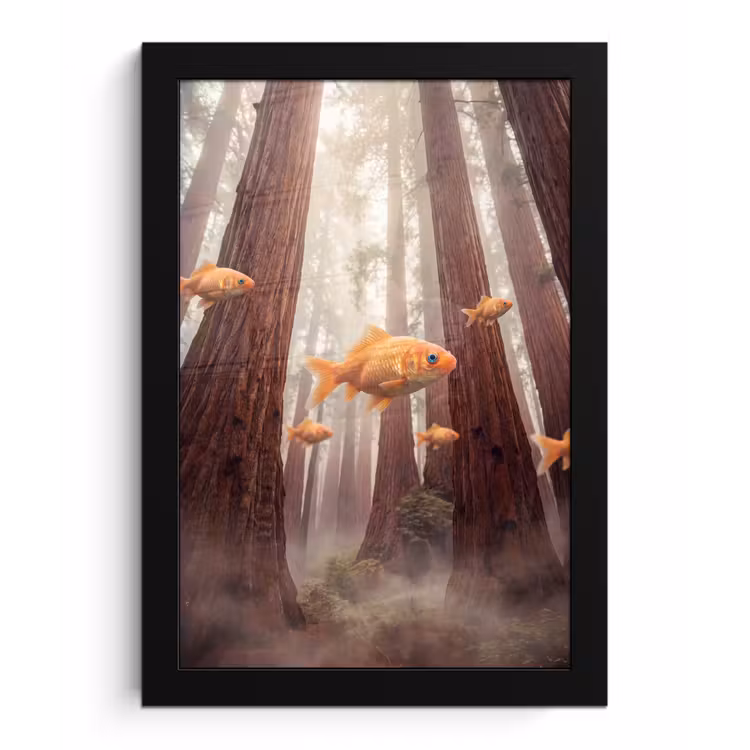 Poster met lijst - Vis - Bos - Fantasie — 1