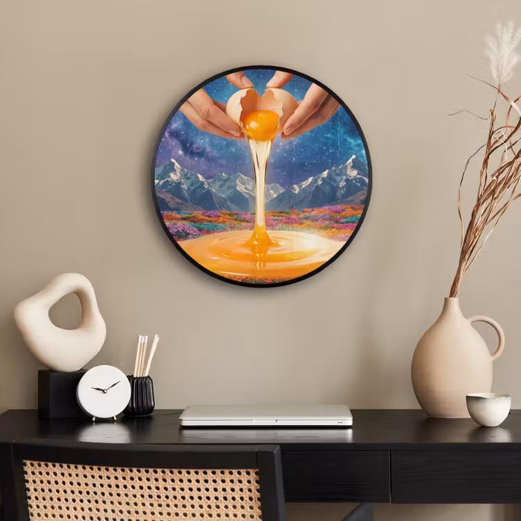 Ronde fotolijst - Handen - Ei - Surrealisme — 3