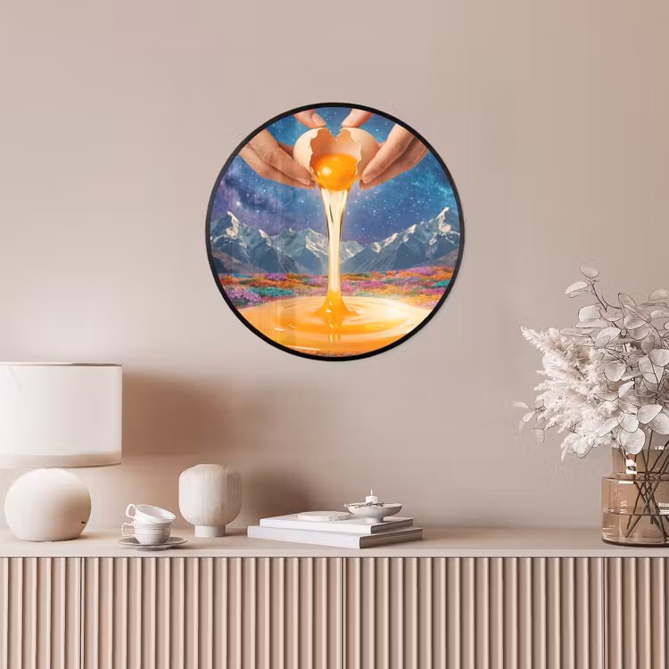 Ronde fotolijst - Handen - Ei - Surrealisme — 5