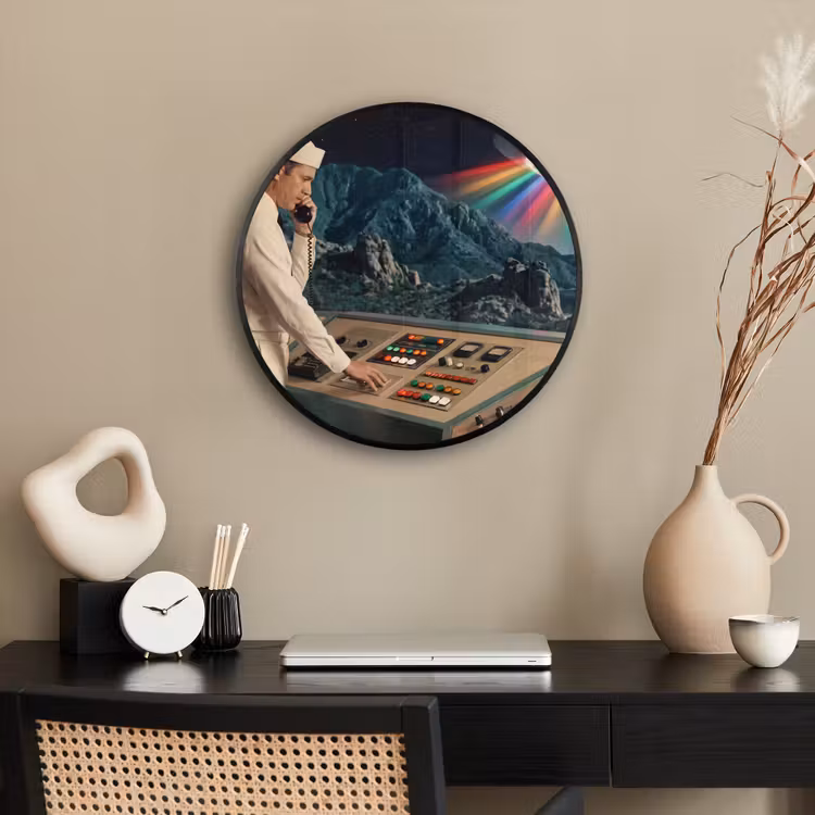 Ronde fotolijst - Man - Controlekamer - Strand — 3