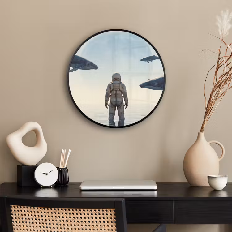 Ronde fotolijst - Ruimtevaarder - Walvis - Fantasie — 3