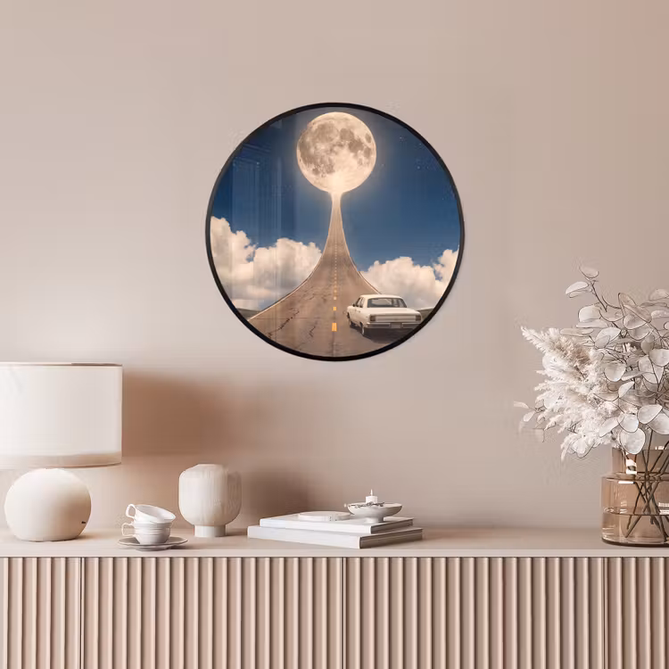 Ronde fotolijst - Weg - Maan - Nacht — 5