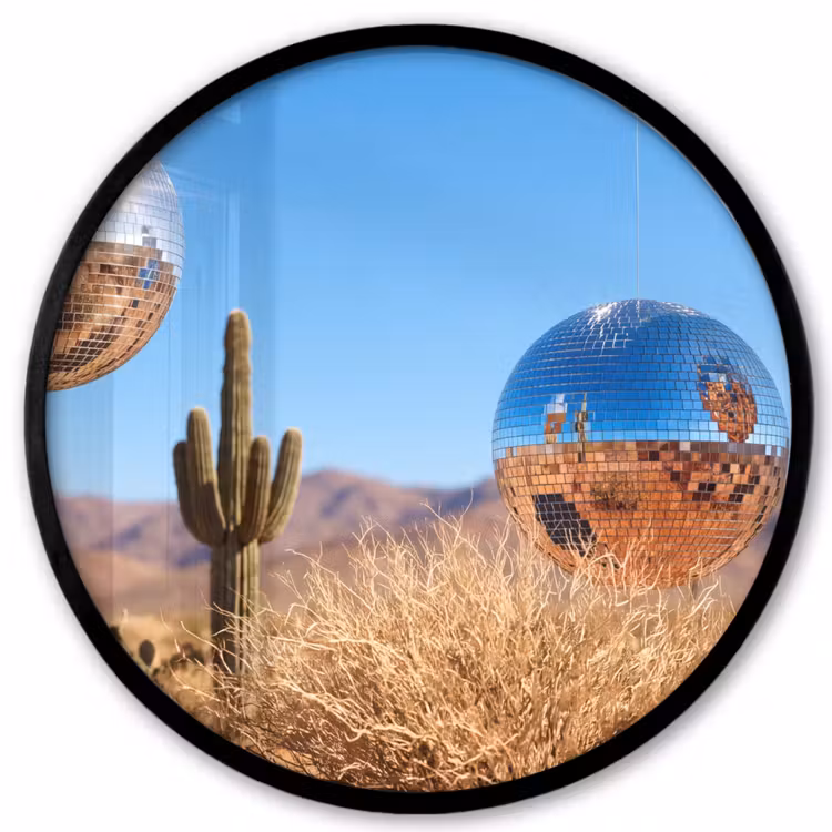 Ronde fotolijst - Woestijn - Spiegelbal - Kunst — 1