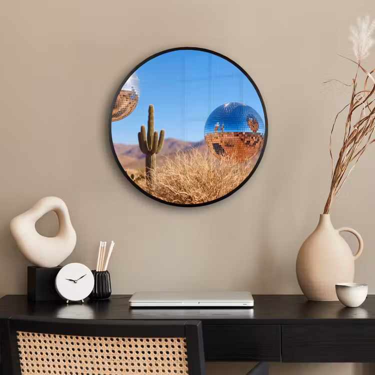 Ronde fotolijst - Woestijn - Spiegelbal - Kunst — 3