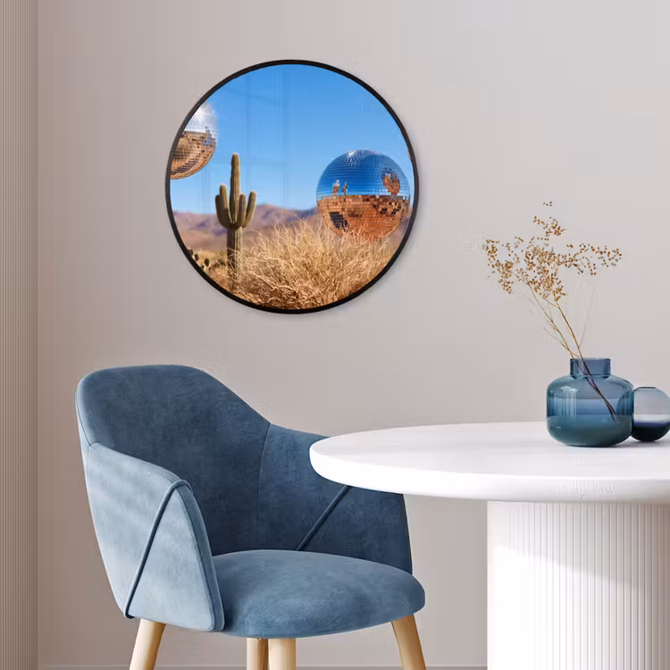 Ronde fotolijst - Woestijn - Spiegelbal - Kunst — 4