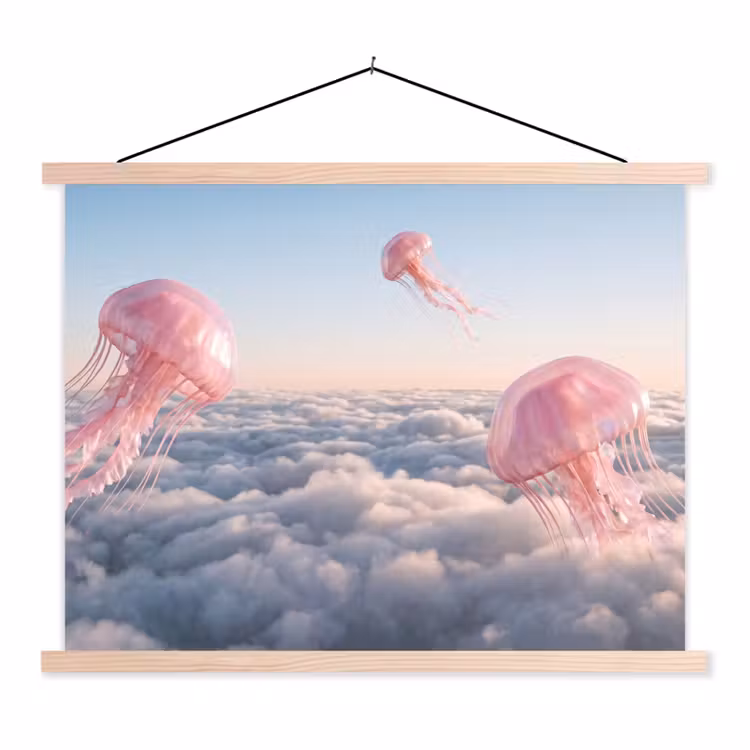 Schoolplaat - Roze dier - Wolken — 1