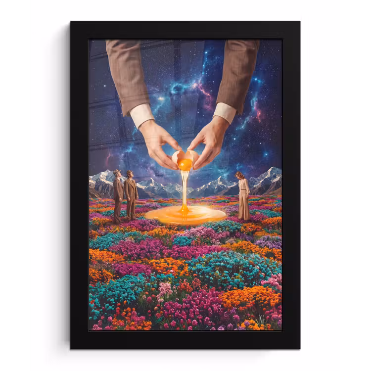 Poster met lijst - Handen - Ei - Surrealisme — 1