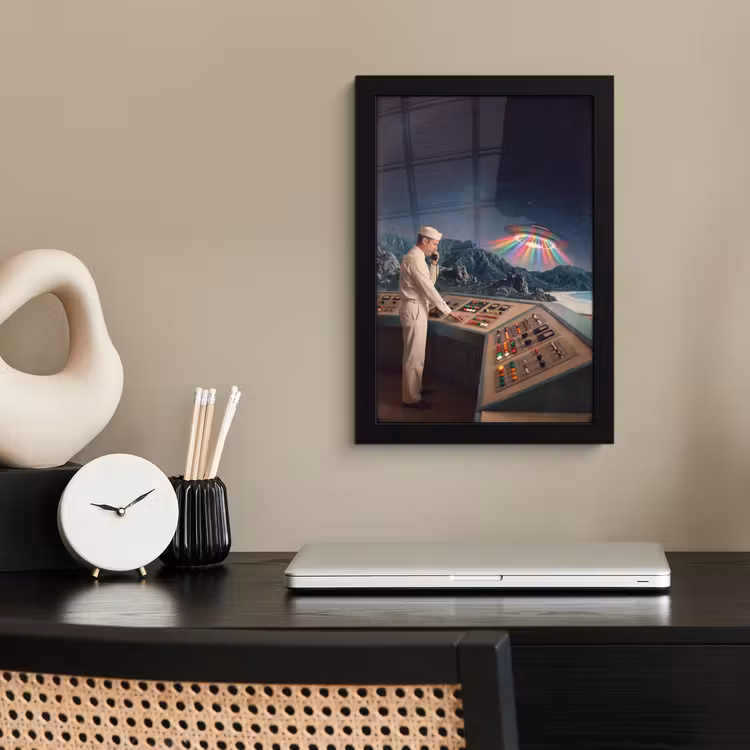 Poster met lijst - Man - Controlekamer - Strand — 2