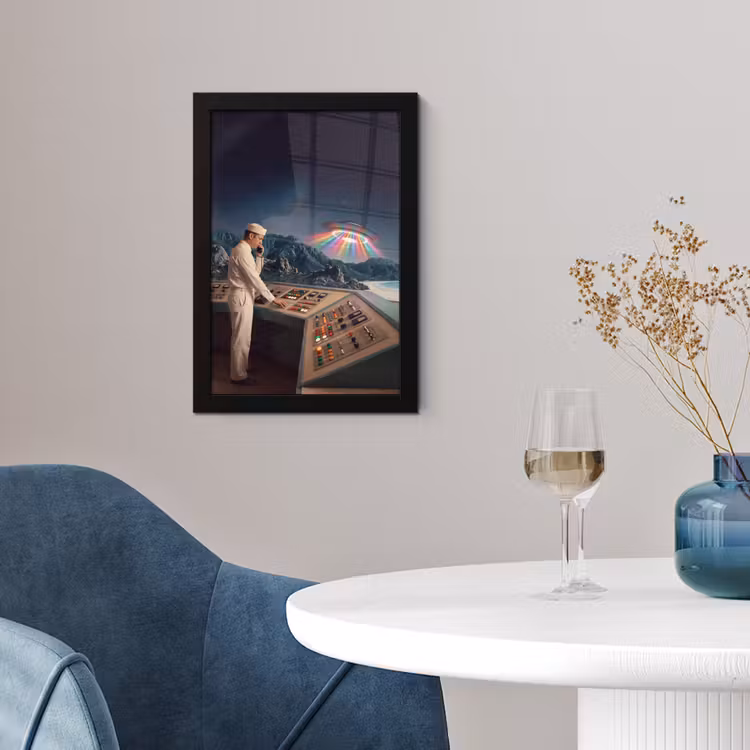 Poster met lijst - Man - Controlekamer - Strand — 4