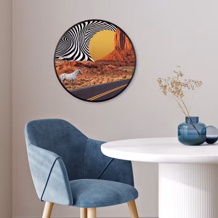 Ronde fotolijst - Paard - Woestijn - Natuur — 4