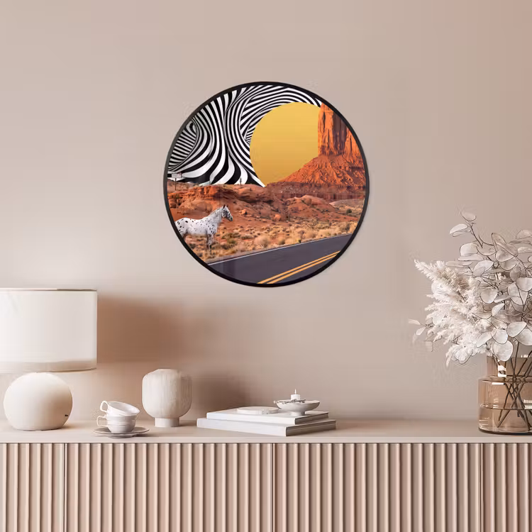 Ronde fotolijst - Paard - Woestijn - Natuur — 5